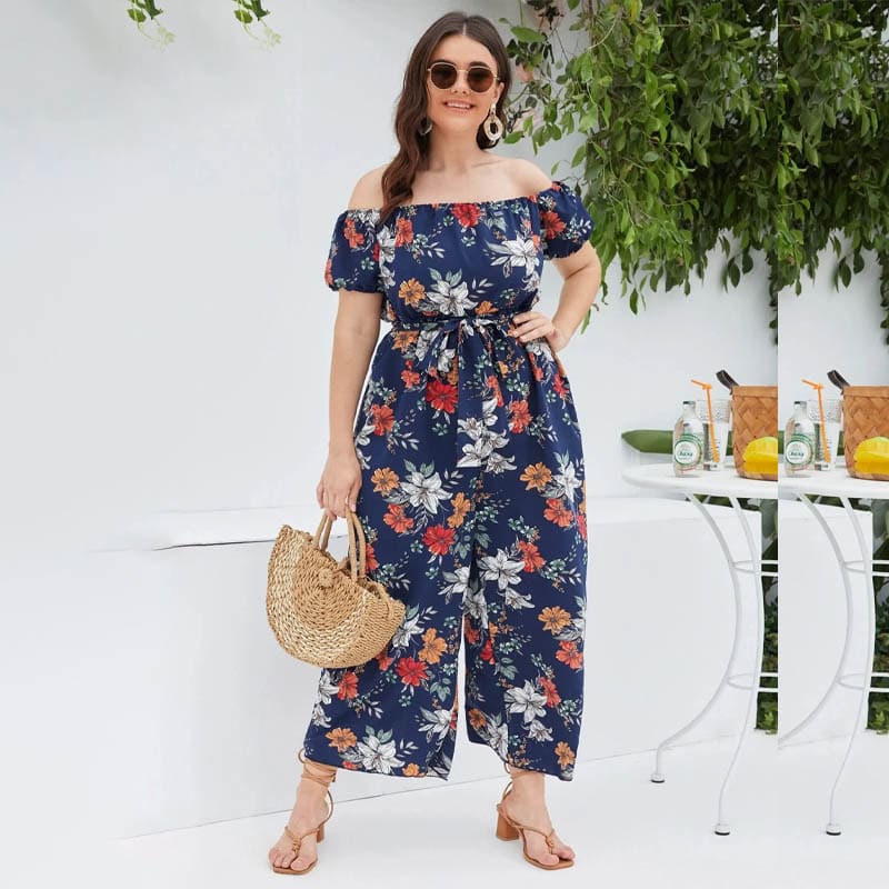 Macacão Feminino Floral Plus Size Diane