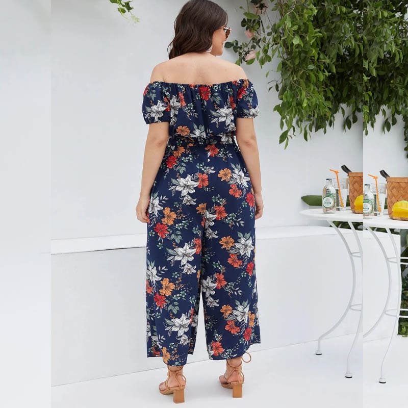 Macacão Feminino Floral Plus Size Diane