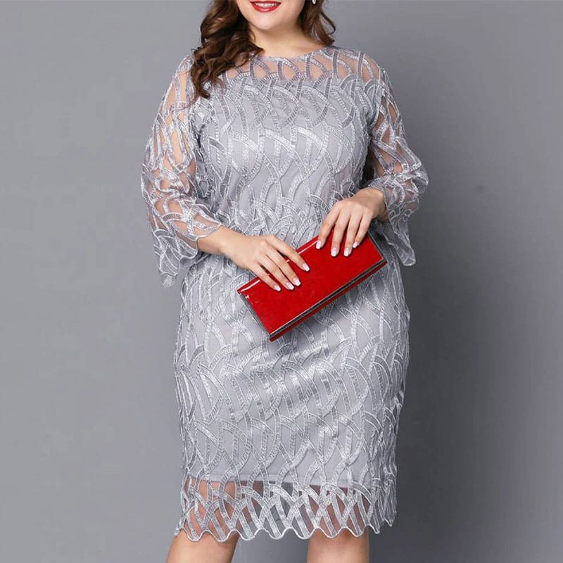 Vestido Social Vestido Plus Size Festa Midi Vestido Midi Plus Size