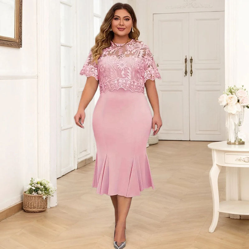Vestido Midi Plus Size de Festa Mavie