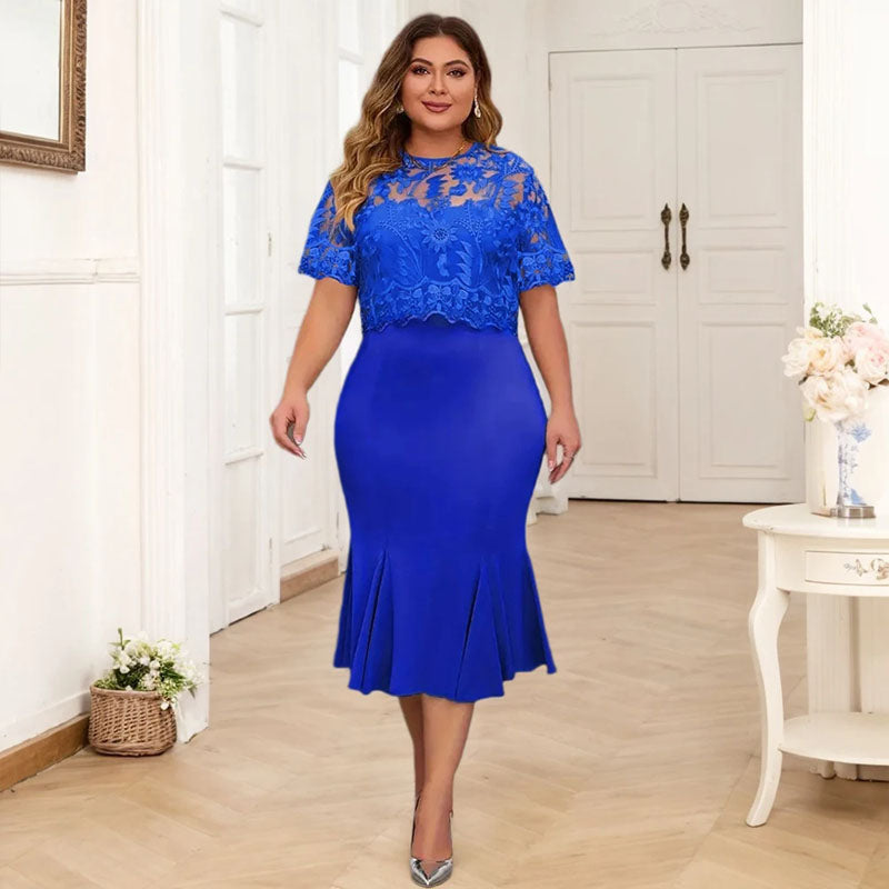 Vestido Midi Plus Size de Festa Mavie