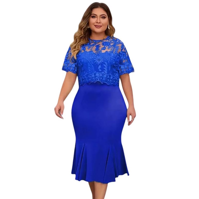 Vestido Midi Plus Size de Festa Mavie
