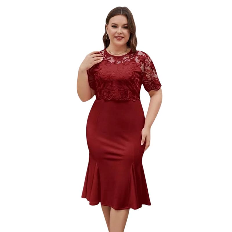Vestido Midi Plus Size de Festa Mavie