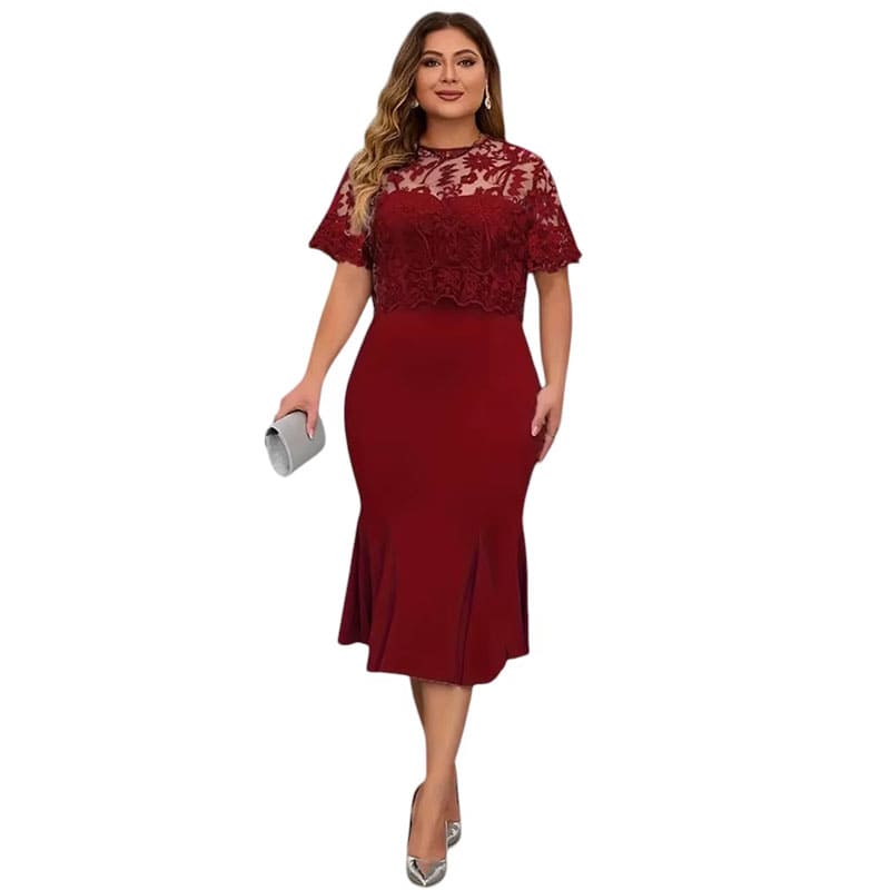 Vestido Midi Plus Size de Festa Mavie