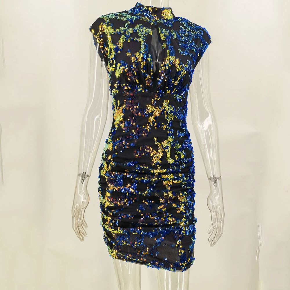Vestido Curto de Festa Holográfico Beatriz