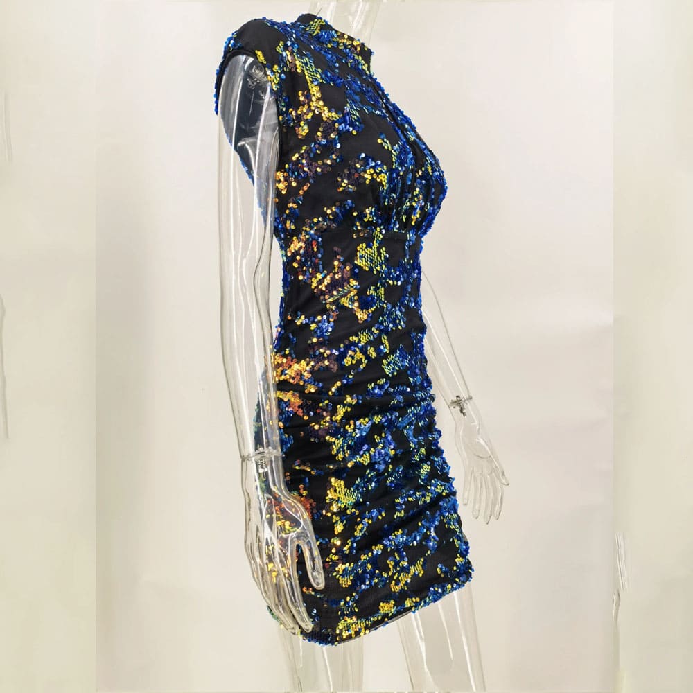 Vestido Curto de Festa Holográfico Beatriz