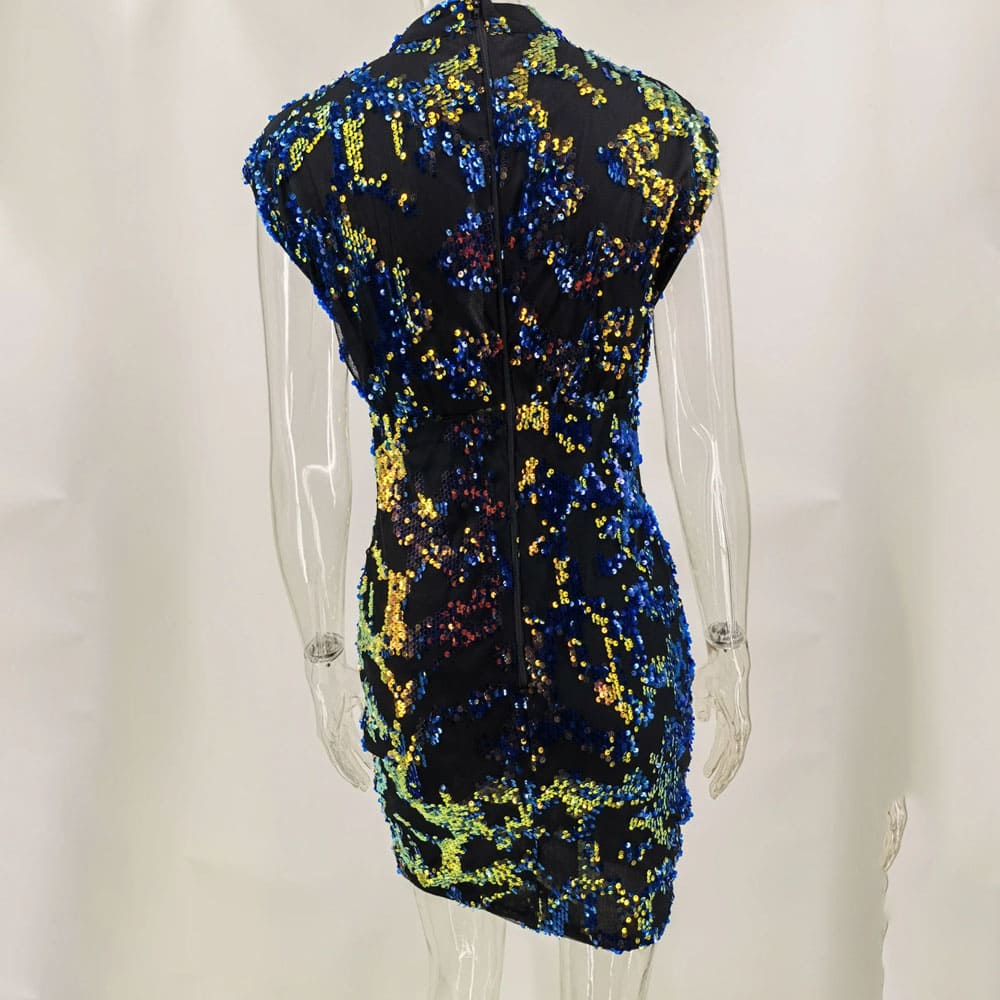 Vestido Curto de Festa Holográfico Beatriz