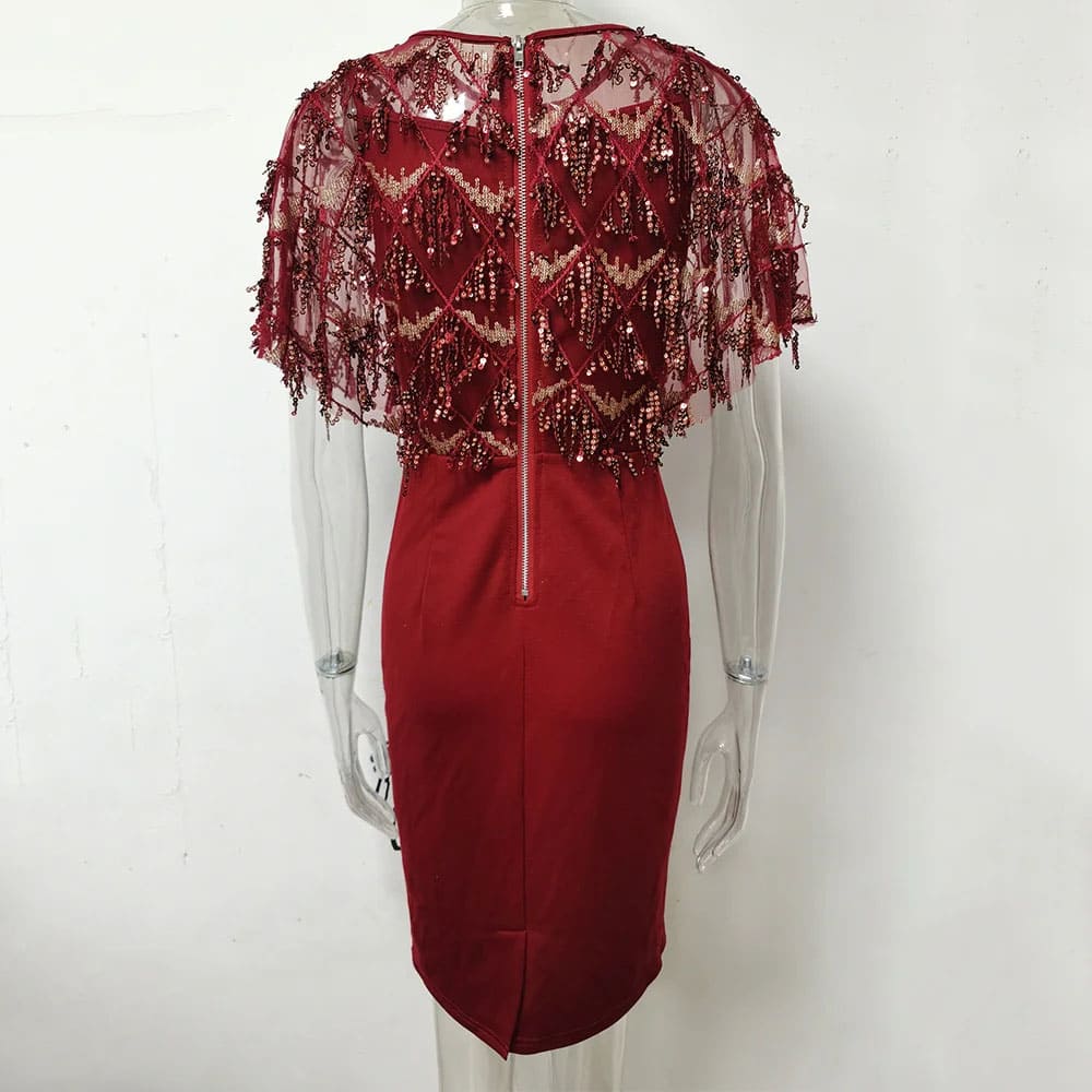 Vestido Curto de Festa Vinho Luísa
