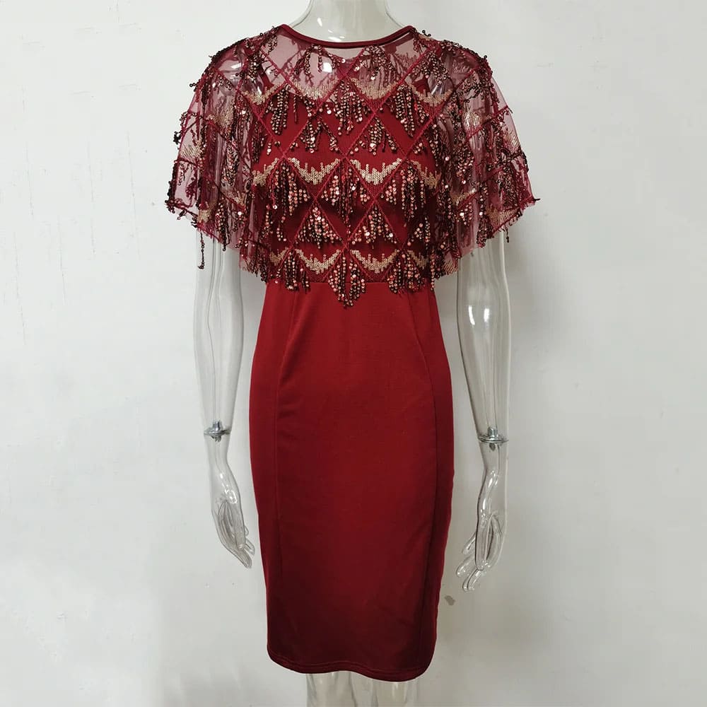 Vestido Curto de Festa Vinho Luísa