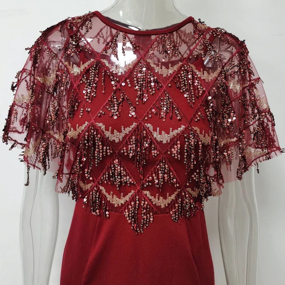 Vestido Curto de Festa Vinho Luísa