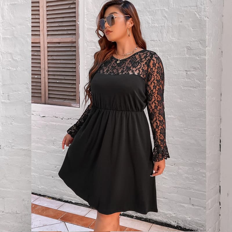 Vestido De Festa Plus Size Curto Preto Hadassa