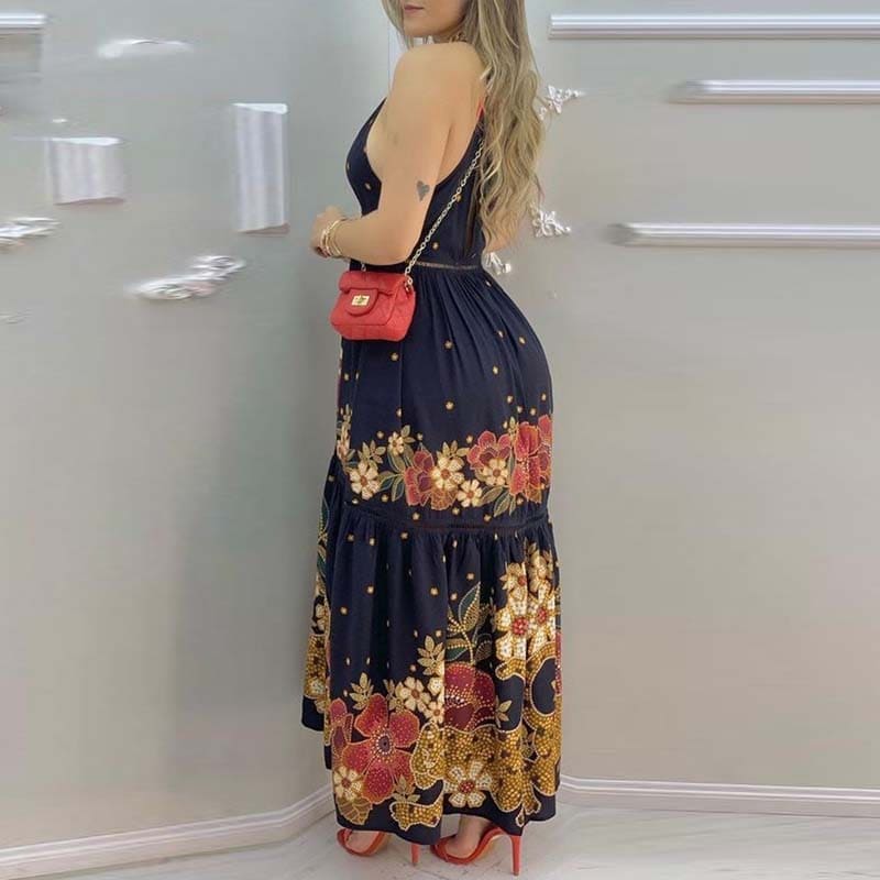 Vestido Longo Azul Marinho Mariska