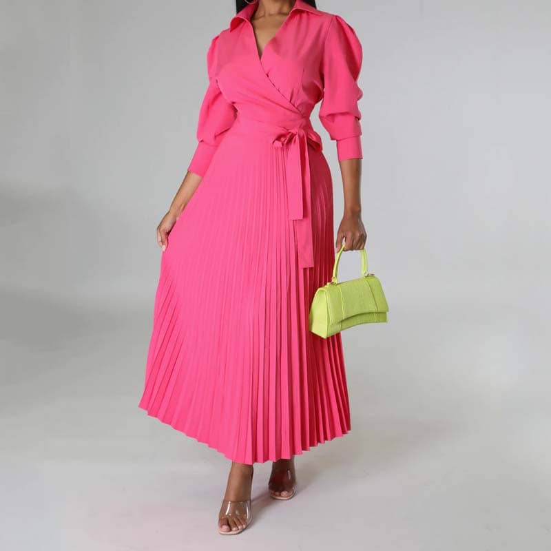 Vestido Longo De Amarrar Plissado Rebecca