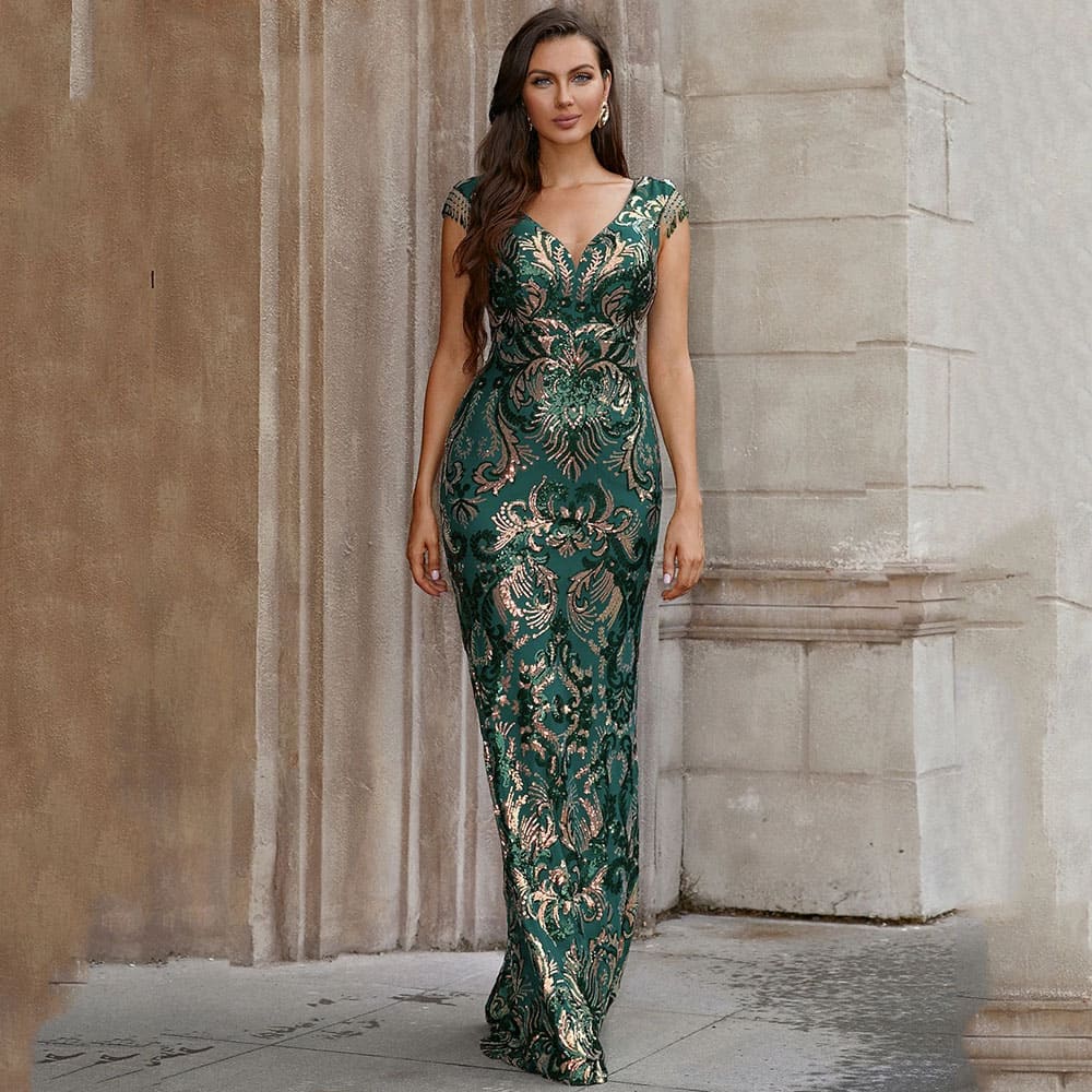 Vestido Longo de Festa Madrinha Verde Tubinho Isadora