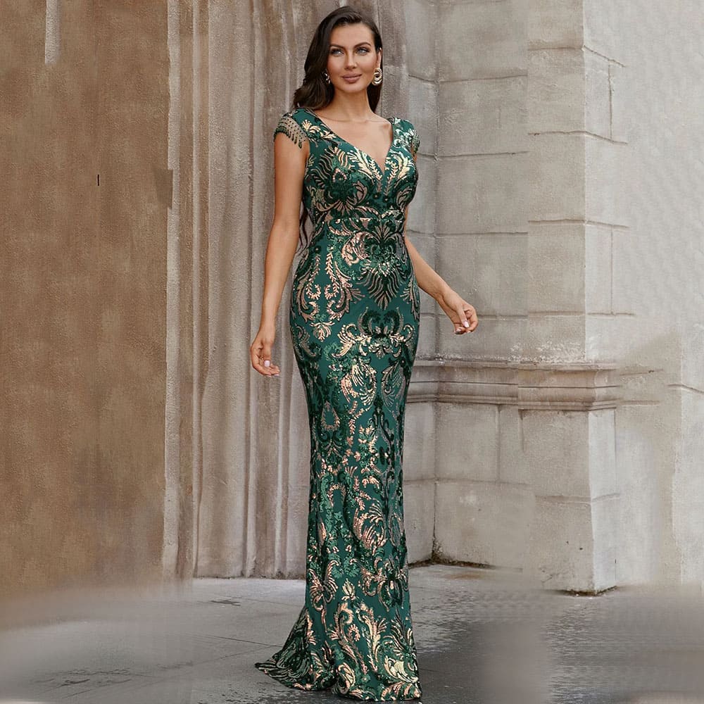Vestido Longo de Festa Madrinha Verde Tubinho Isadora