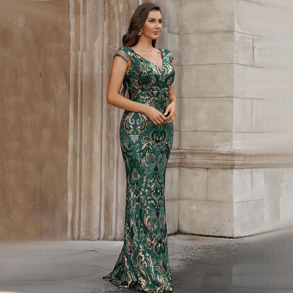 Vestido Longo de Festa Madrinha Verde Tubinho Isadora