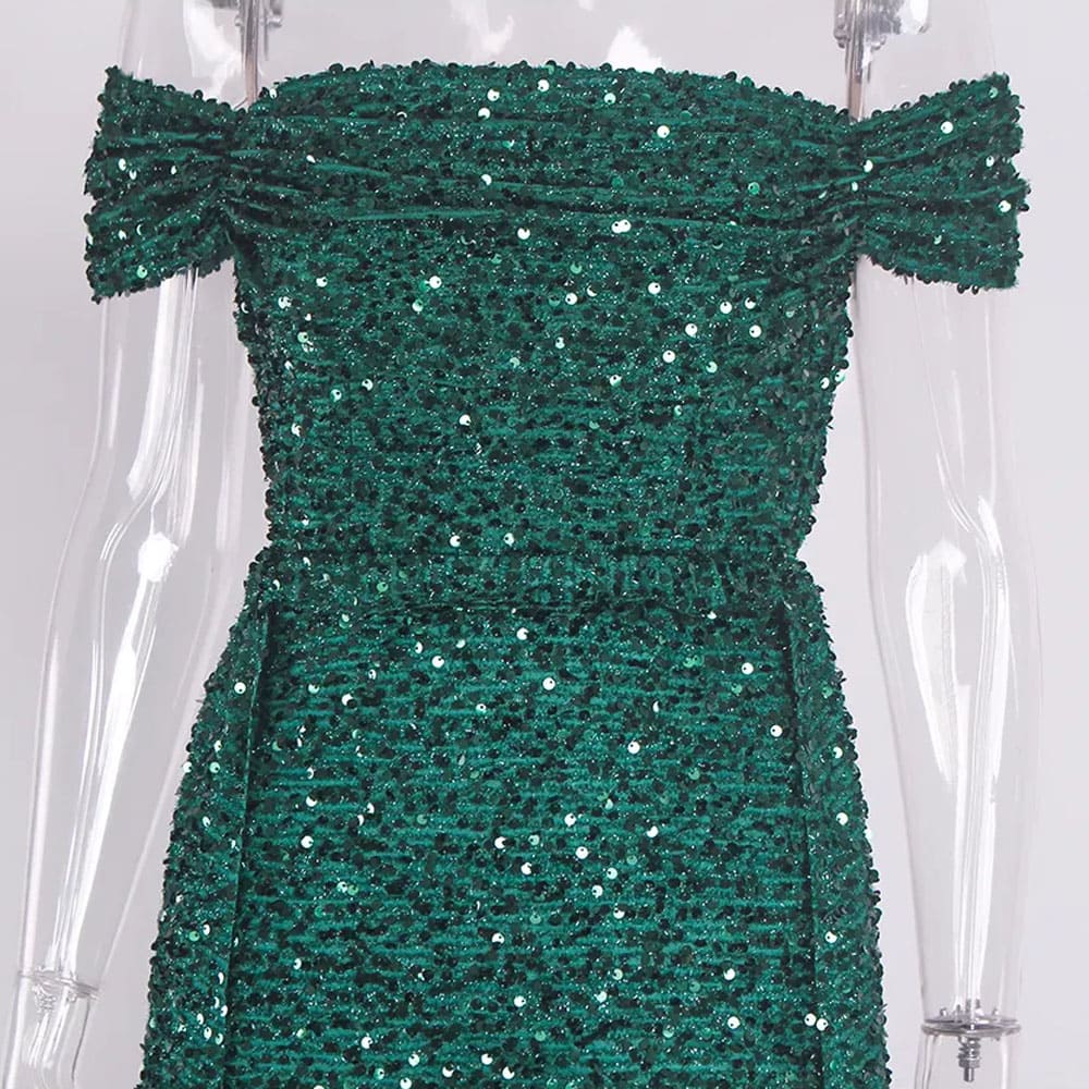 Vestido Longo de Festa Paetê Ciganinha Casamento Bruna