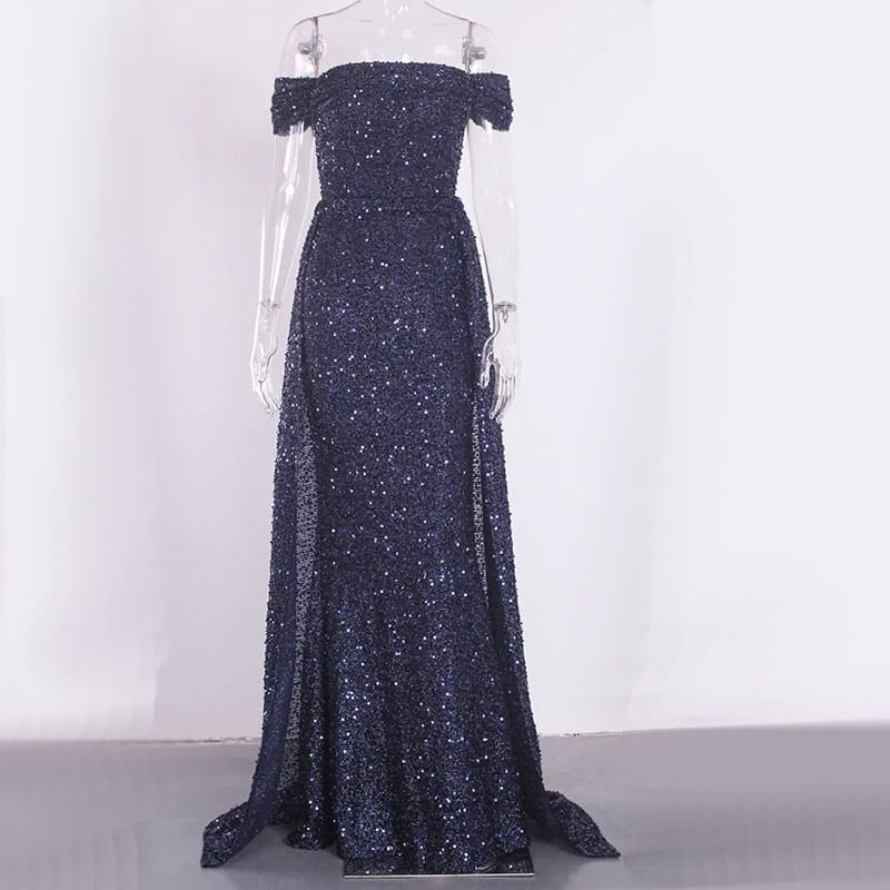 Vestido Longo de Festa Paetê Ciganinha Casamento Bruna