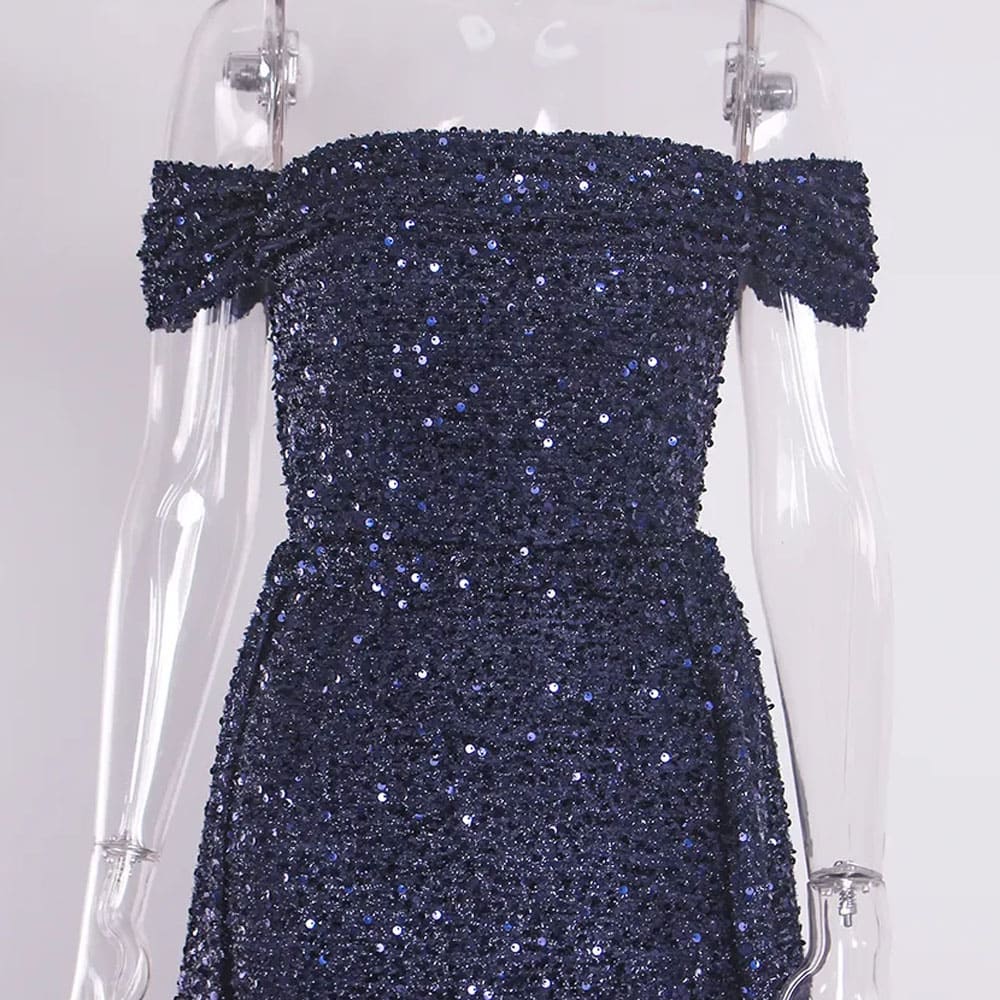 Vestido Longo de Festa Paetê Ciganinha Casamento Bruna