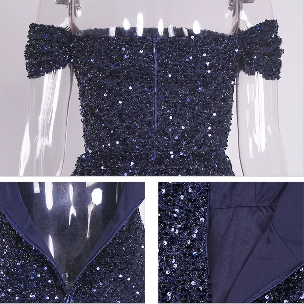 Vestido Longo de Festa Paetê Ciganinha Casamento Bruna