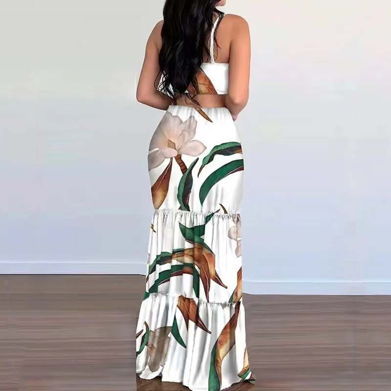 Vestido Longo Folhas Jannete