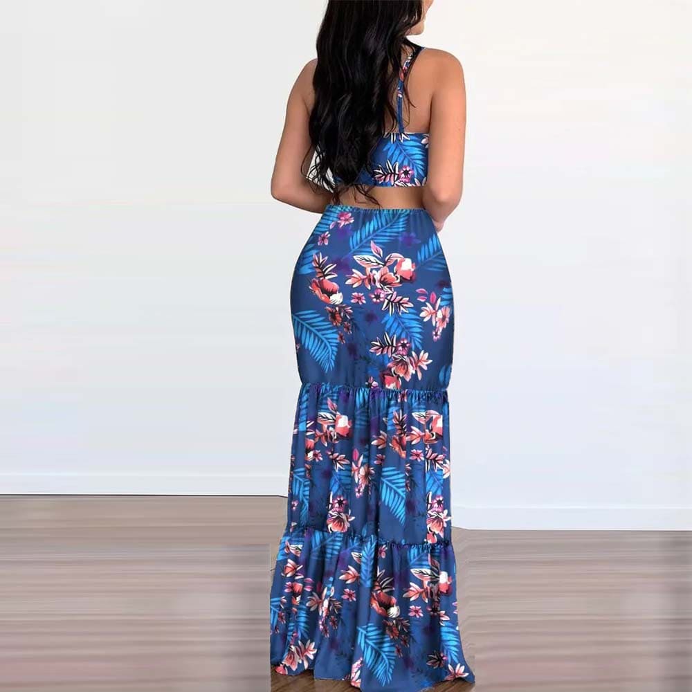 Vestido Longo Folhas Jannete