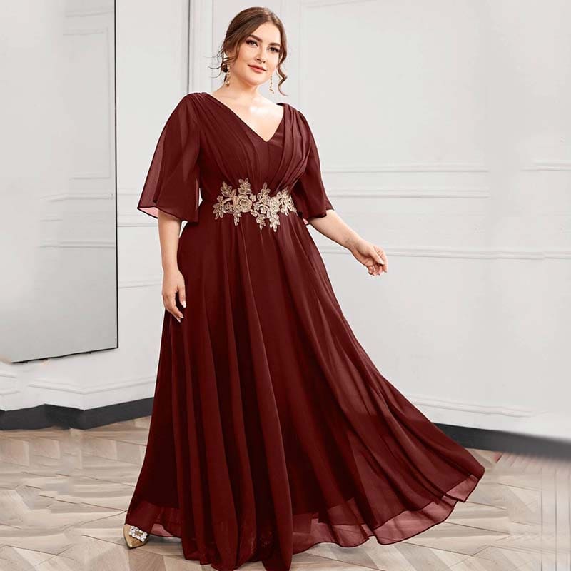 Vestido Longo Plus Size Bordado Angelina