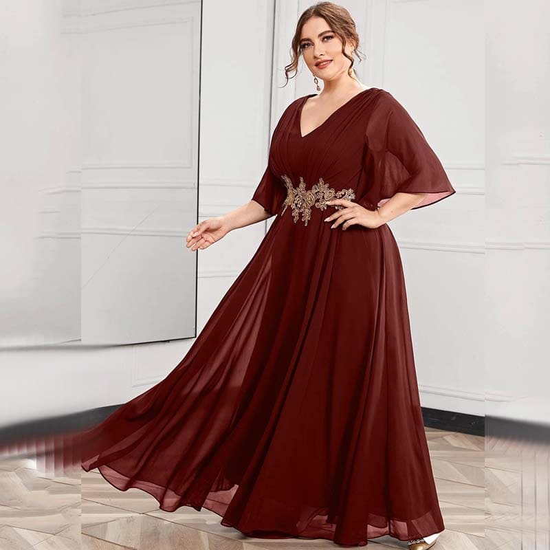 Vestido Longo Plus Size Bordado Angelina