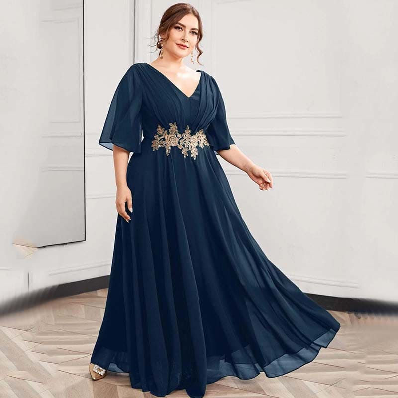 Vestido Longo Plus Size Bordado Angelina