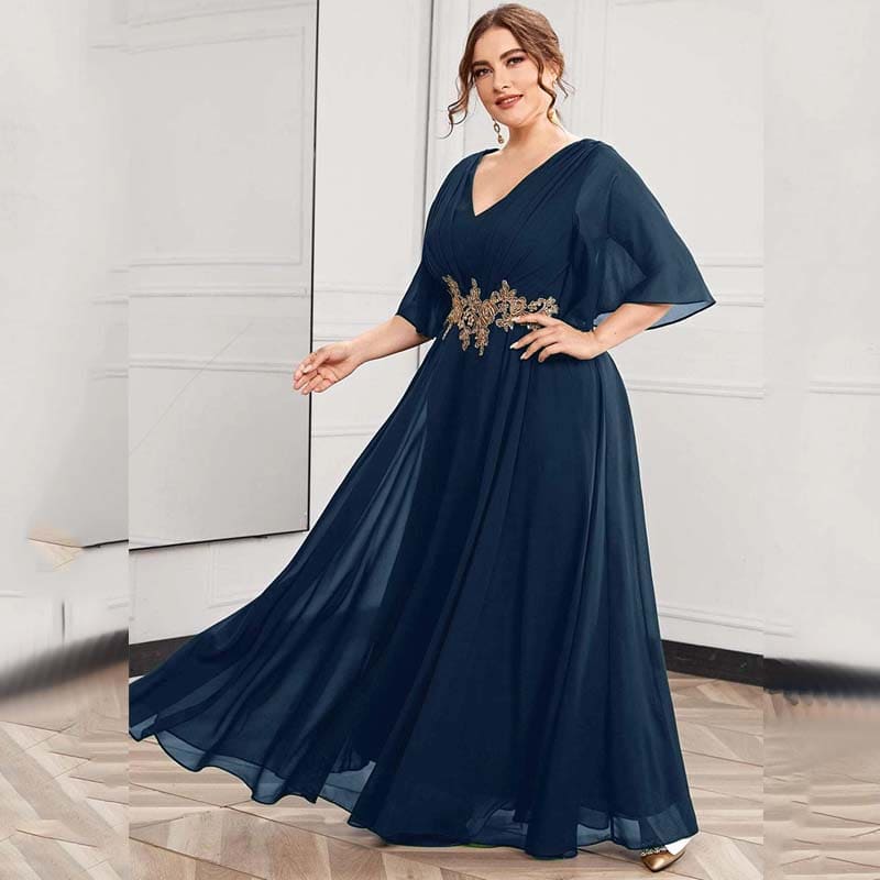 Vestido Longo Plus Size Bordado Angelina