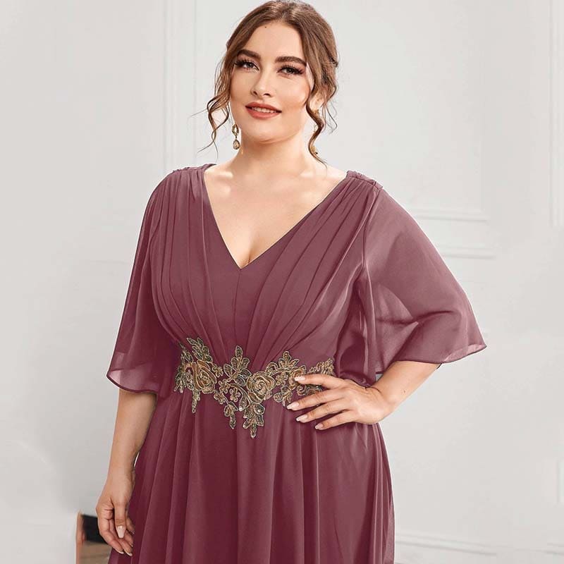 Vestido Longo Plus Size Bordado Angelina