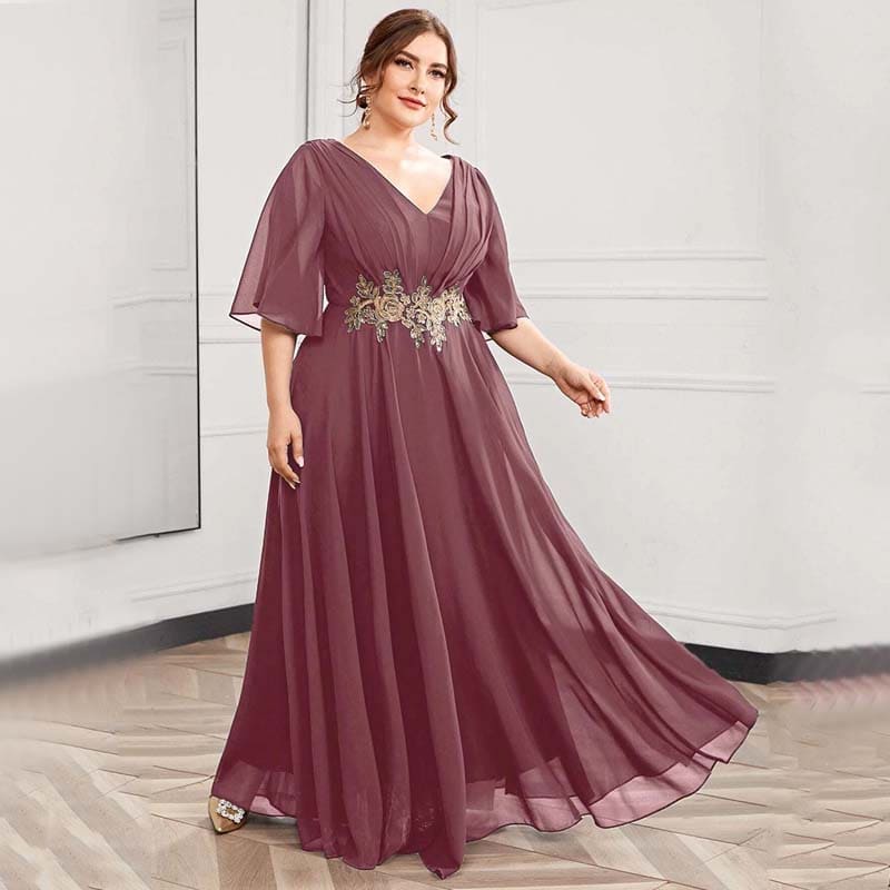 Vestido Longo Plus Size Bordado Angelina