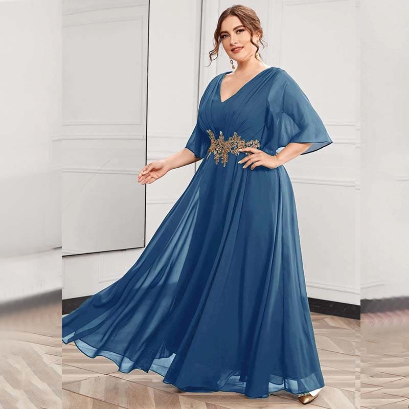 Vestido Longo Plus Size Bordado Angelina