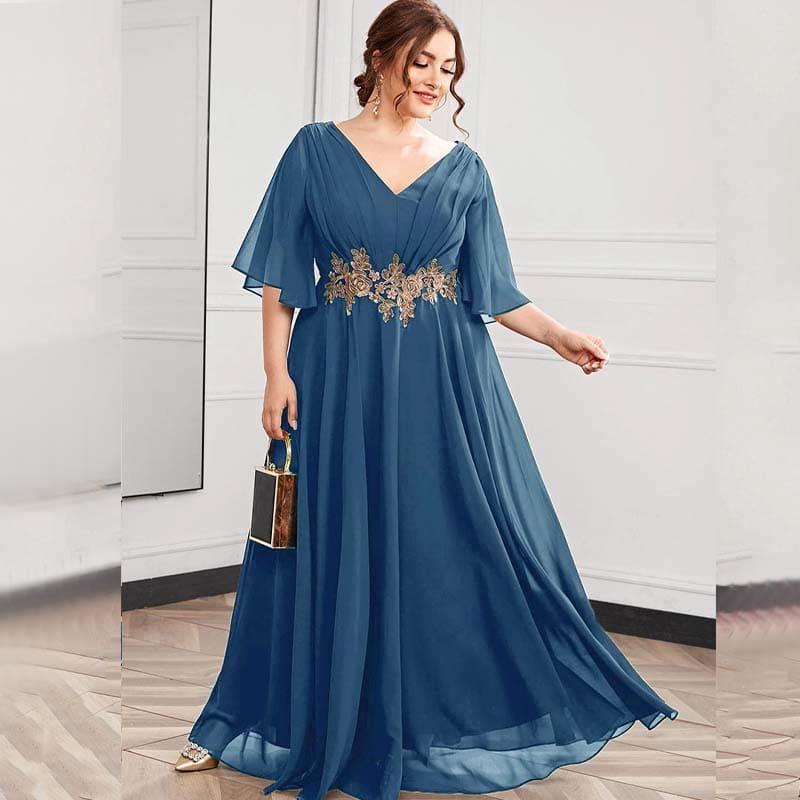 Vestido Longo Plus Size Bordado Angelina