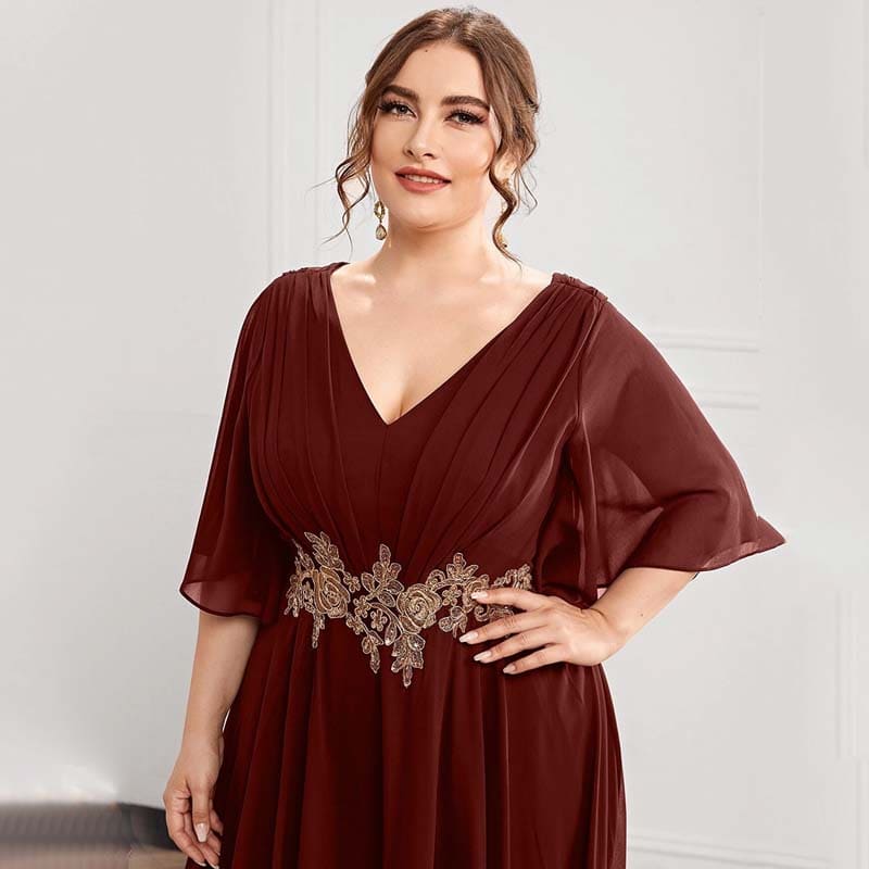 Vestido Longo Plus Size Bordado Angelina