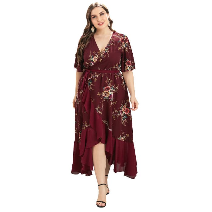 Vestido Longo Plus Size Estampado Heloísa