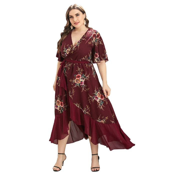 Vestido Longo Plus Size Estampado Heloísa