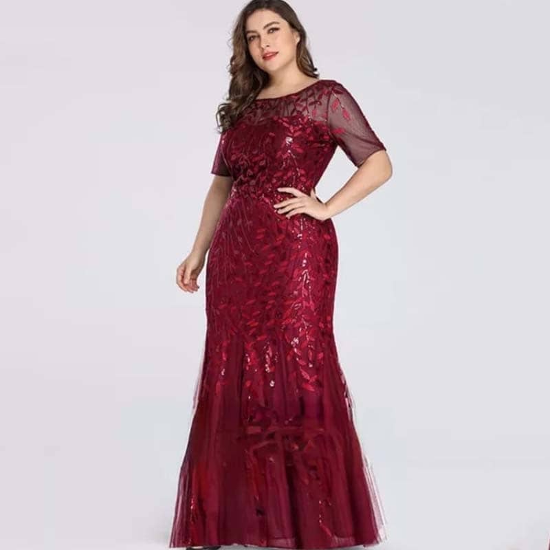 Vestido Longo Plus Size Folhas Sara
