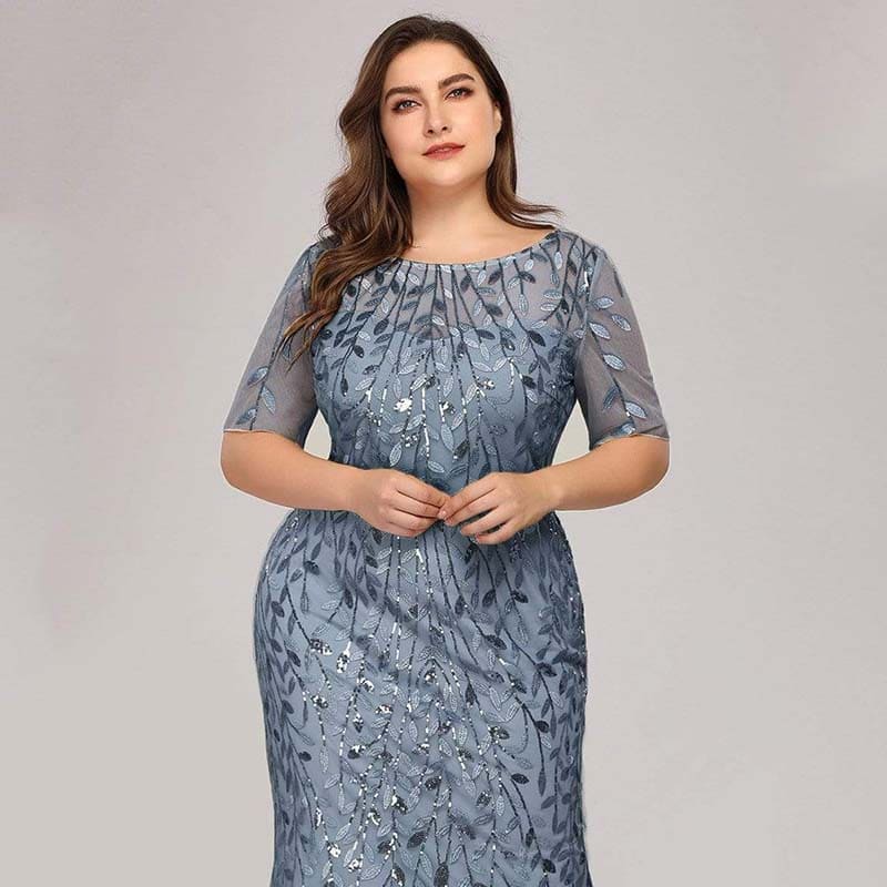 Vestido Longo Plus Size Folhas Sara