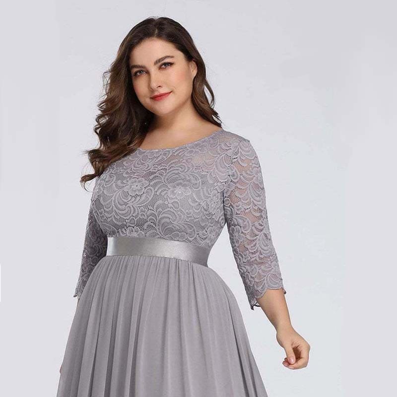 Vestido Longo Plus Size Plissado Olívia