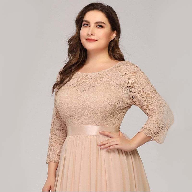 Vestido Longo Plus Size Plissado Olívia