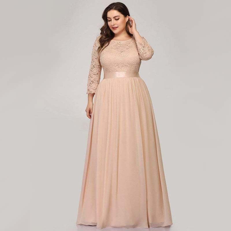 Vestido Longo Plus Size Plissado Olívia