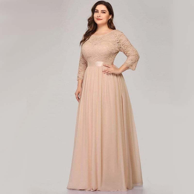 Vestido Longo Plus Size Plissado Olívia