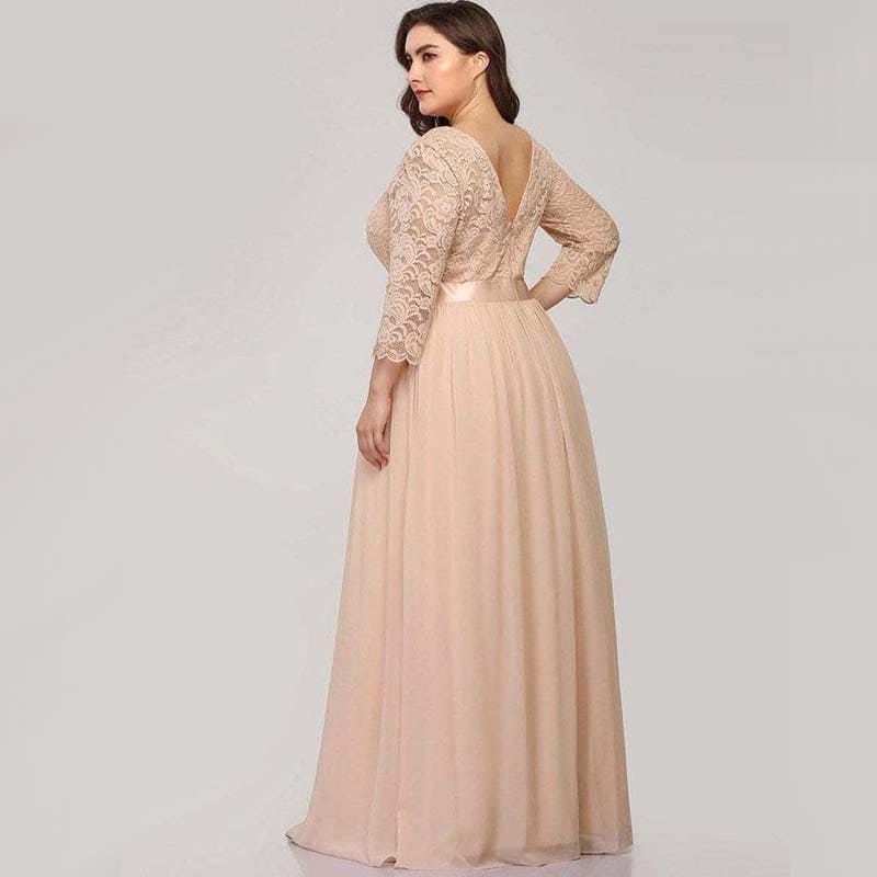 Vestido Longo Plus Size Plissado Olívia