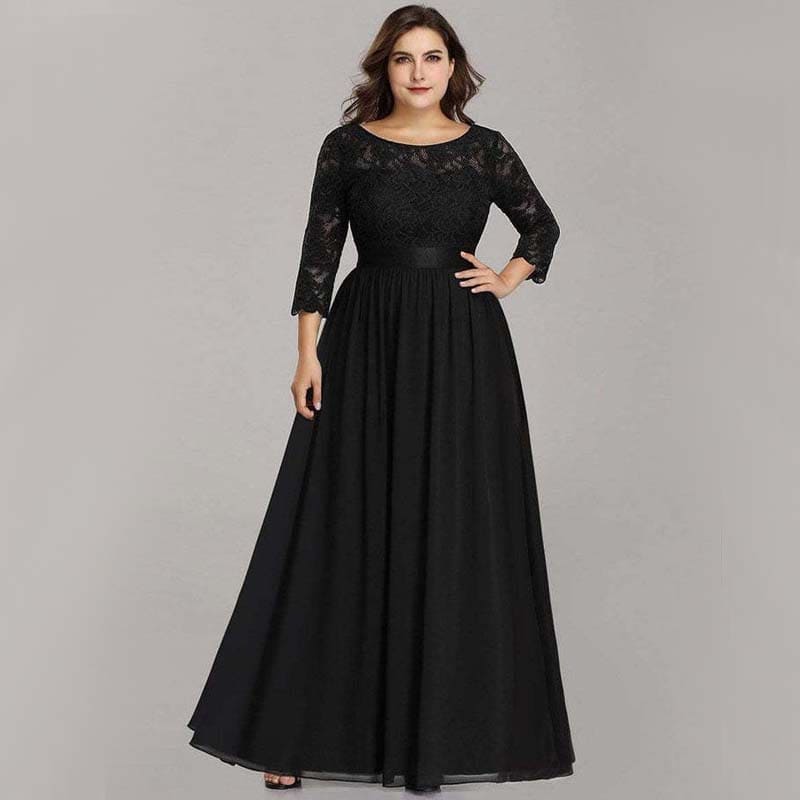 Vestido Longo Plus Size Plissado Olívia