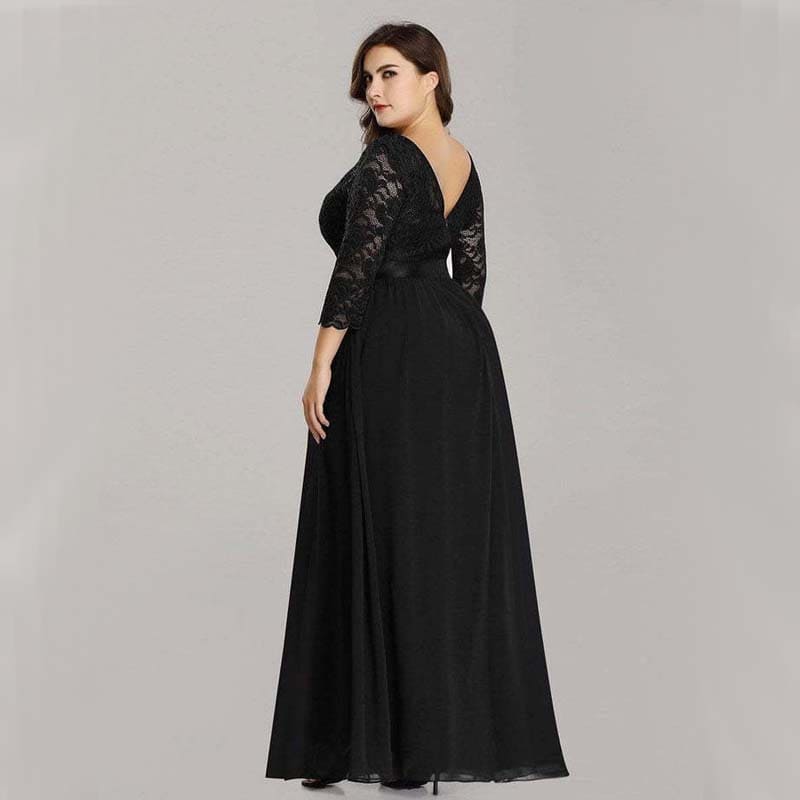 Vestido Longo Plus Size Plissado Olívia
