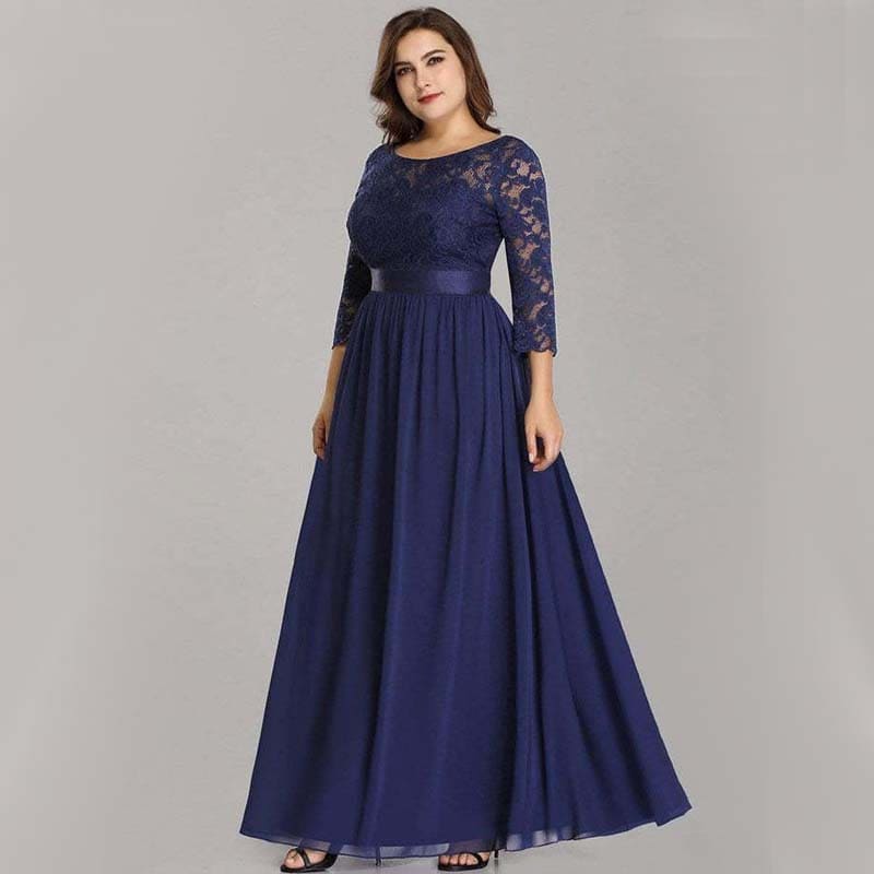 Vestido Longo Plus Size Plissado Olívia