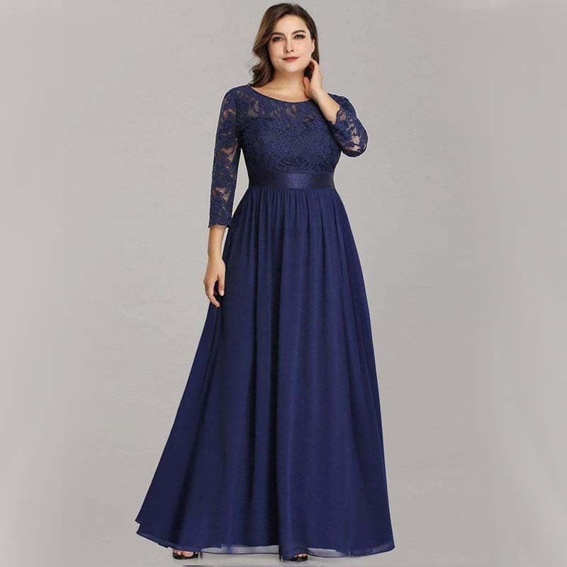 Vestido Longo Plus Size Plissado Olívia
