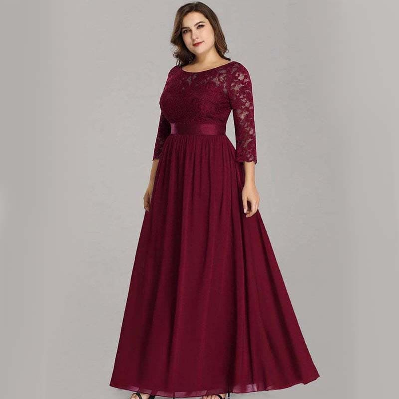 Vestido Longo Plus Size Plissado Olívia