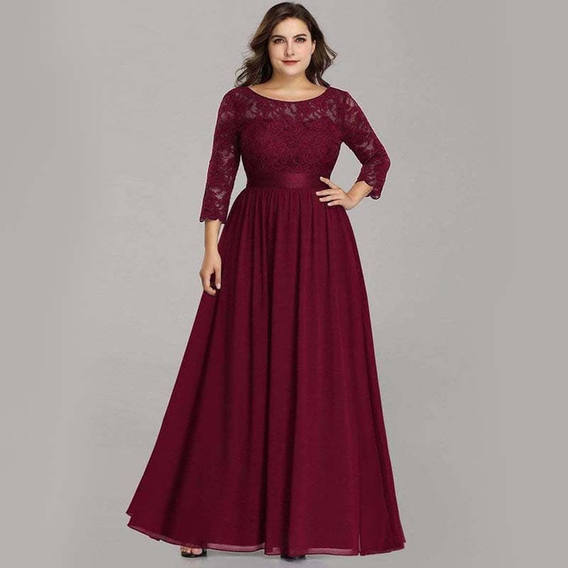 Vestido Longo Plus Size Plissado Olívia